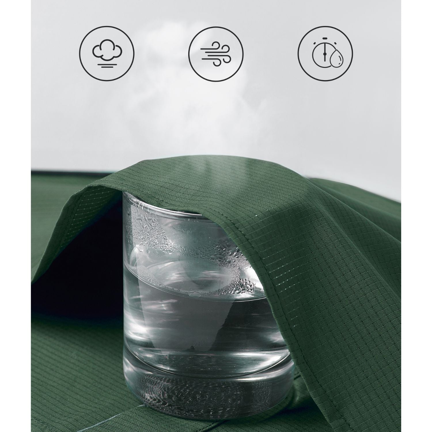 Hisdern Men's Sun Protection Army Green Fishing Shirt UPF 50+ for Fishing Hiking