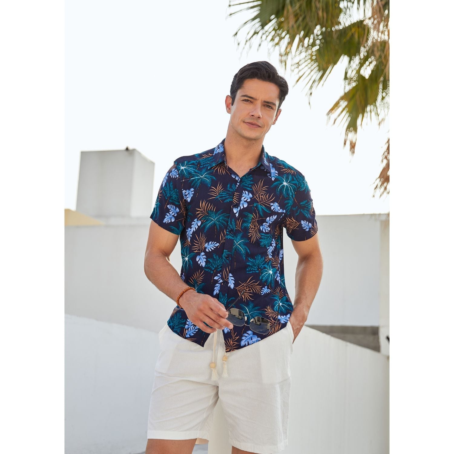 Vintage Palm Tree Hawaiian Wedding Shirt