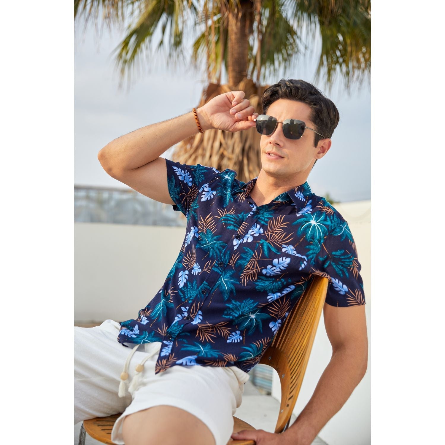 Vintage Palm Tree Hawaiian Wedding Shirt