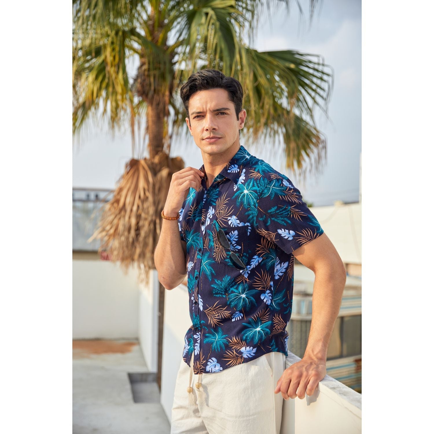 Vintage Palm Tree Hawaiian Wedding Shirt