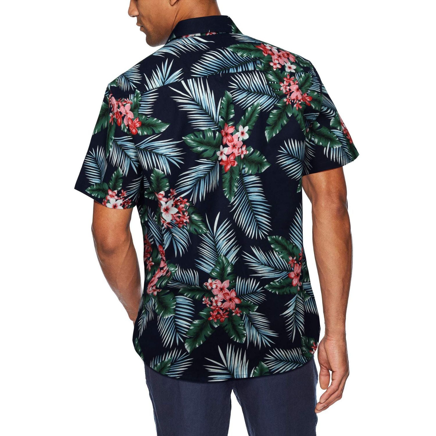 Funky Hawaiian Shirts with Pocket - NAVY BLUE