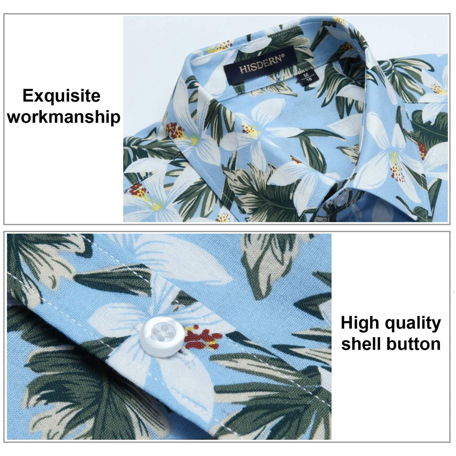 Funky Hawaiian Shirts with Pocket - LIGHT BLUE-1ZFH133B