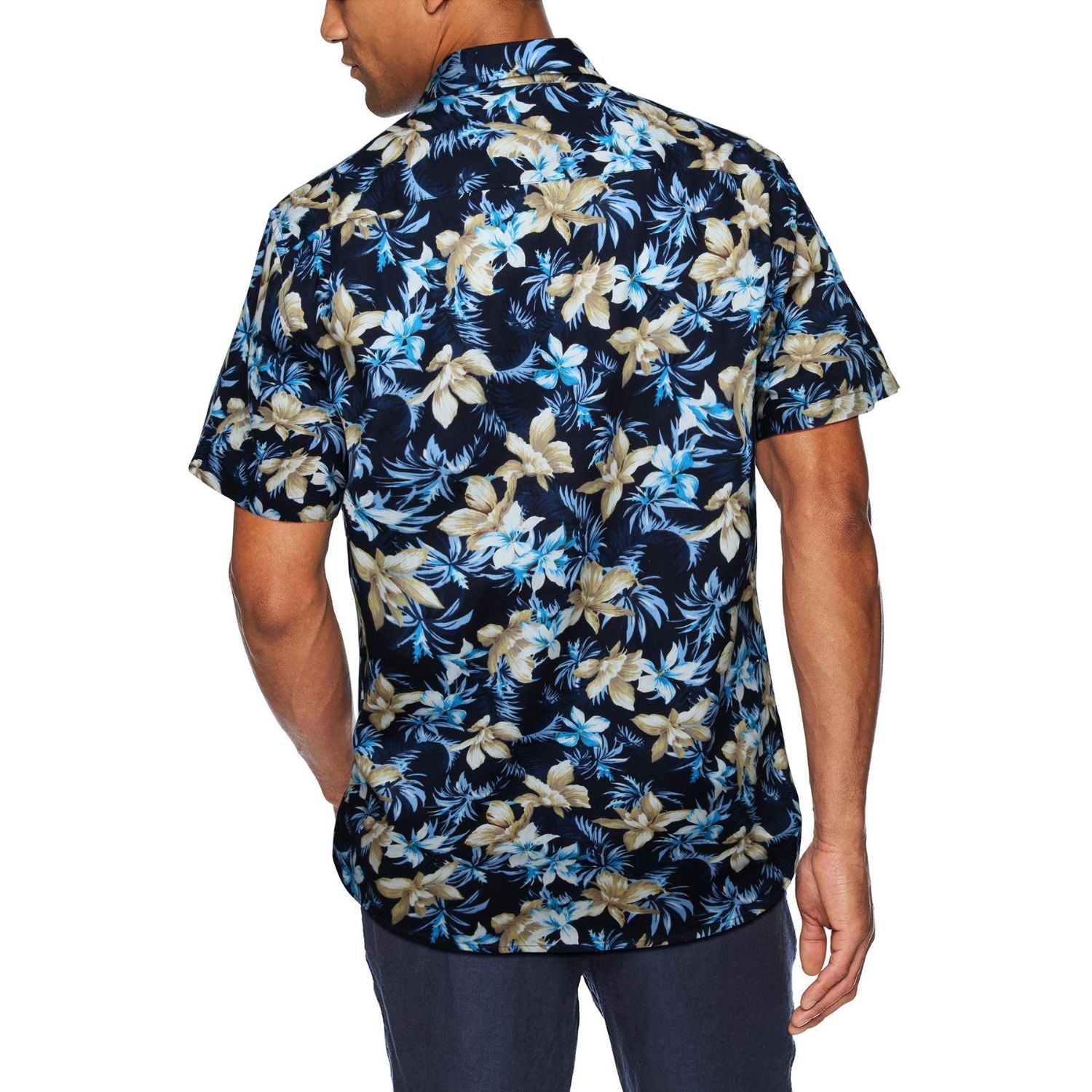 Funky Hawaiian Shirts with Pocket - NAVY BLUE-2