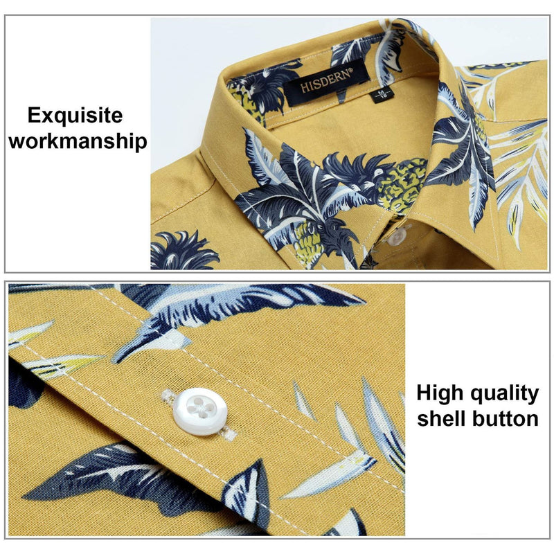 Funky Hawaiian Shirts with Pocket - YELLOW-2