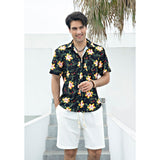 Funky Hawaiian Shirts with Pocket - A4-BLACK YELLOW