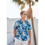 Funky Hawaiian Shirts with Pocket - A3-BLUE