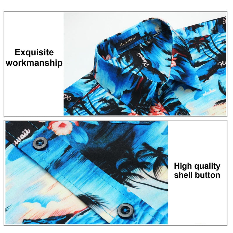 Funky Hawaiian Shirts with Pocket - A3-BLUE