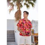 Funky Hawaiian Shirts with Pocket - A2-RED PALM