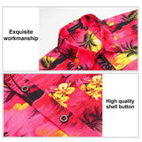 Funky Hawaiian Shirts with Pocket - A2-RED PALM