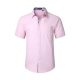 Men's Short Sleeve Shirt with Pocket - B1-PINK