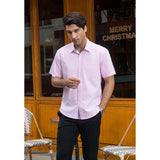 Men's Short Sleeve Shirt with Pocket - B1-PINK