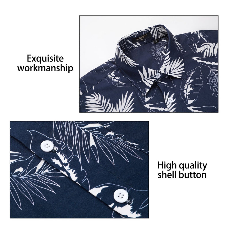 Funky Hawaiian Shirts with Pocket - A2-NAVY