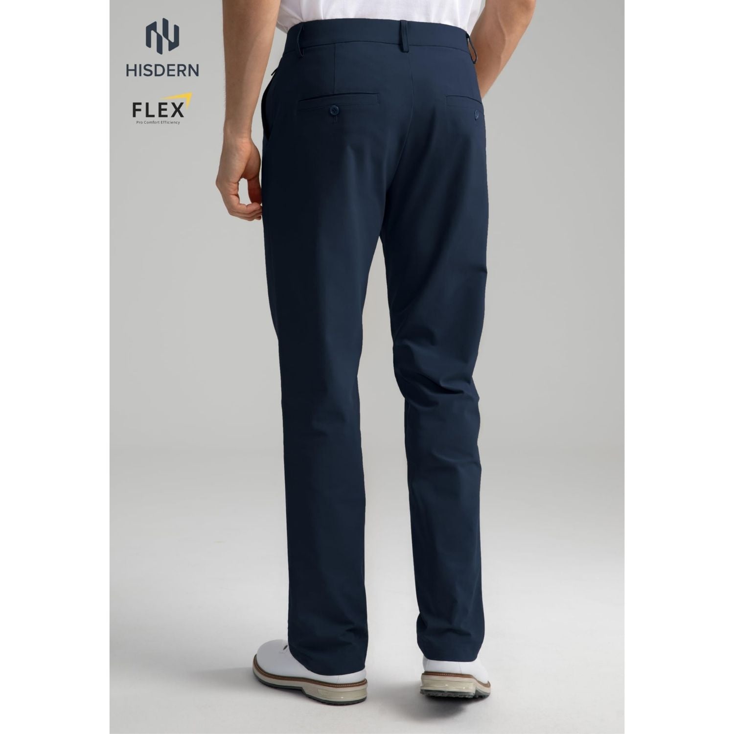 Hisdern Flex 501 Men's Golf Pants Navy Blue Classic Fit Stretch for Golf Business