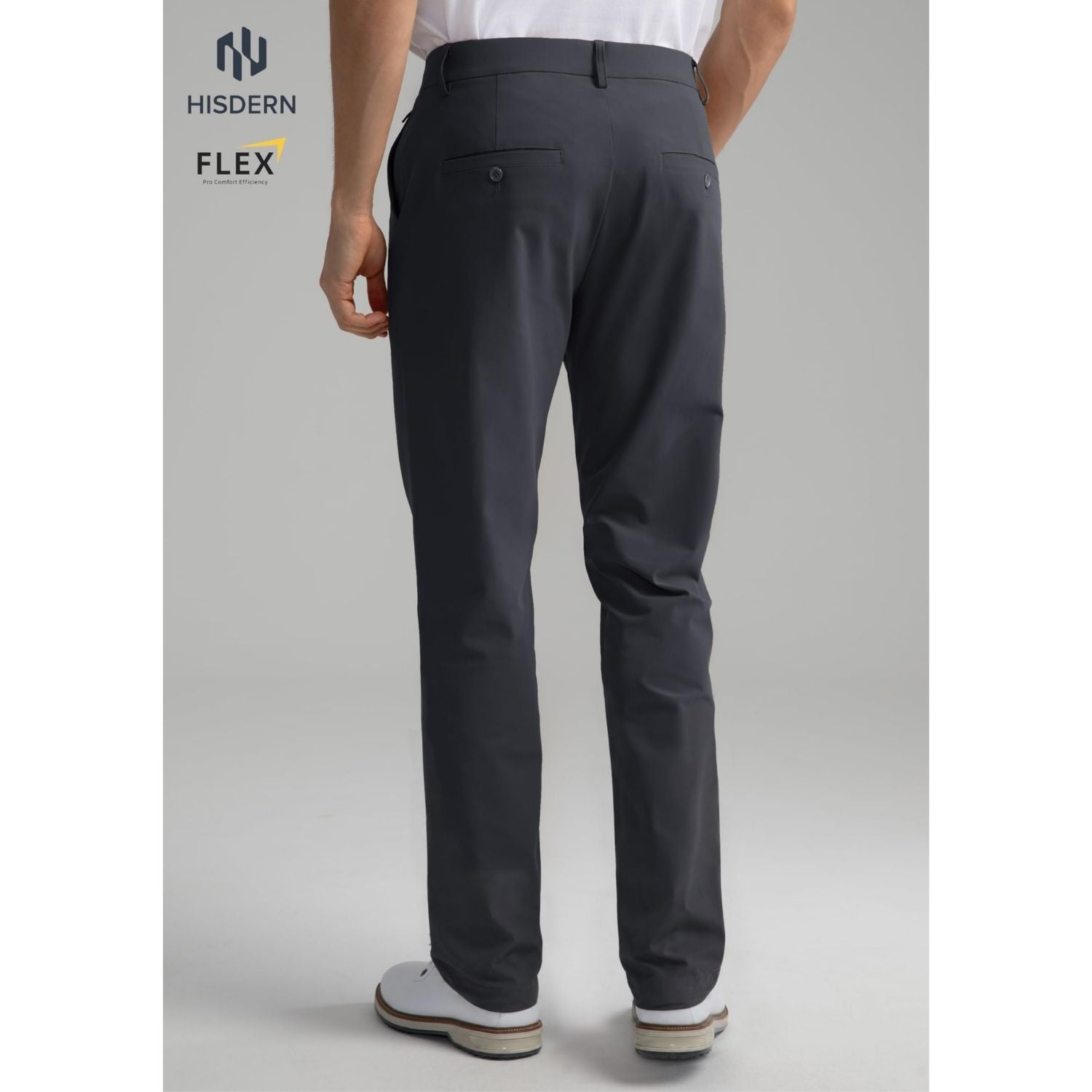 Hisdern Flex 501 Men's Golf Pants Dark Gray Classic Fit Stretch for Golf Business