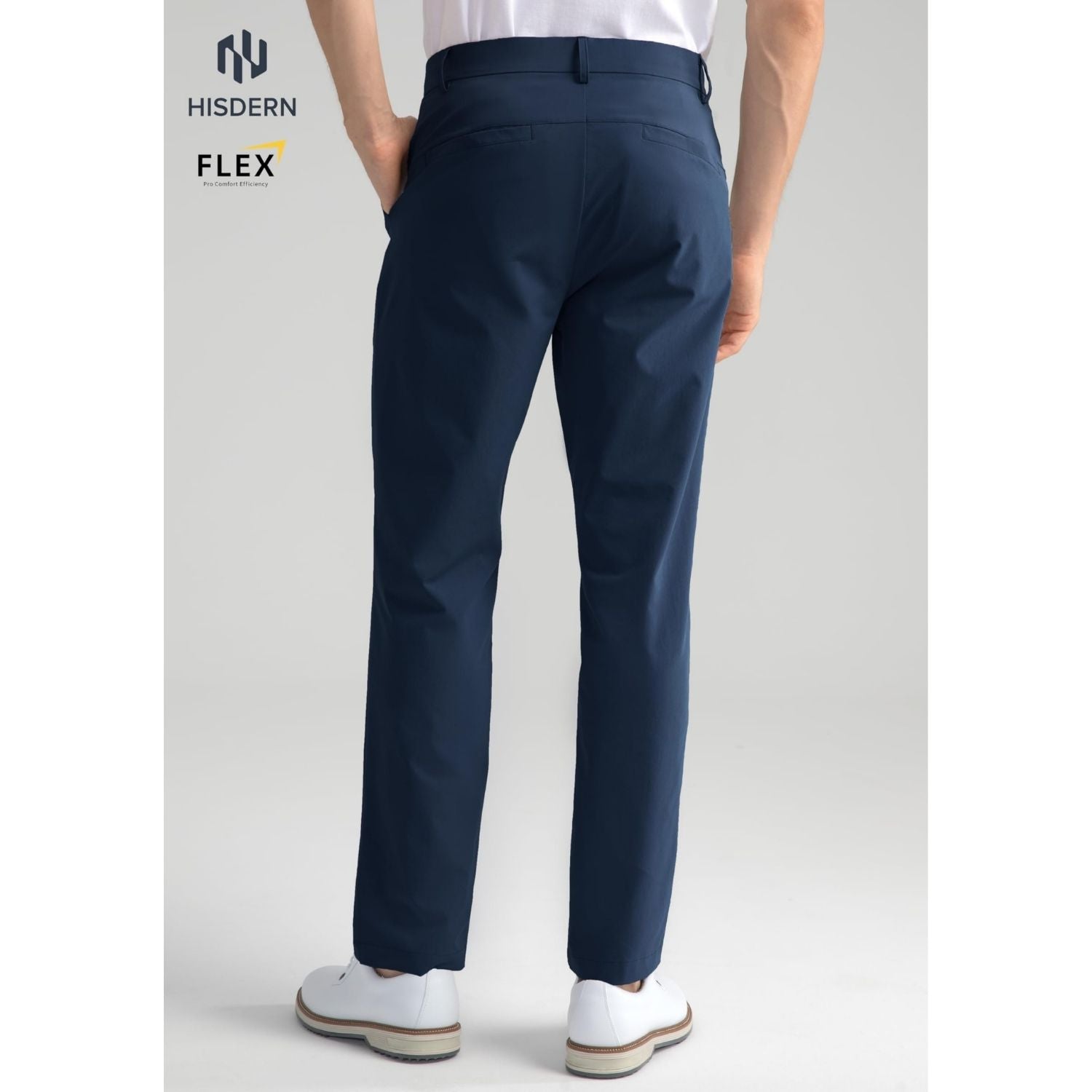 Hisdern Flex 301 Men's Stretch Dress Pants Navy Blue Classic Fit Casual Pants for All-Day Comfort