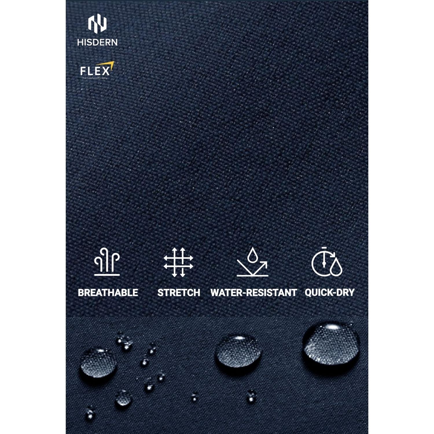 Hisdern Flex 301 Men's Stretch Dress Pants Navy Blue Classic Fit Casual Pants for All-Day Comfort