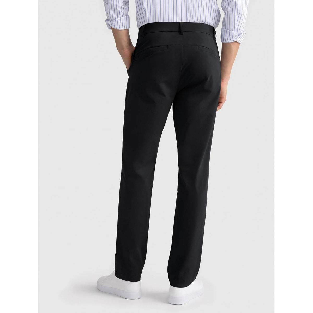 Hisdern Flex 301 Men's Stretch Dress Pants Black Classic Fit Casual Pants for All-Day Comfort