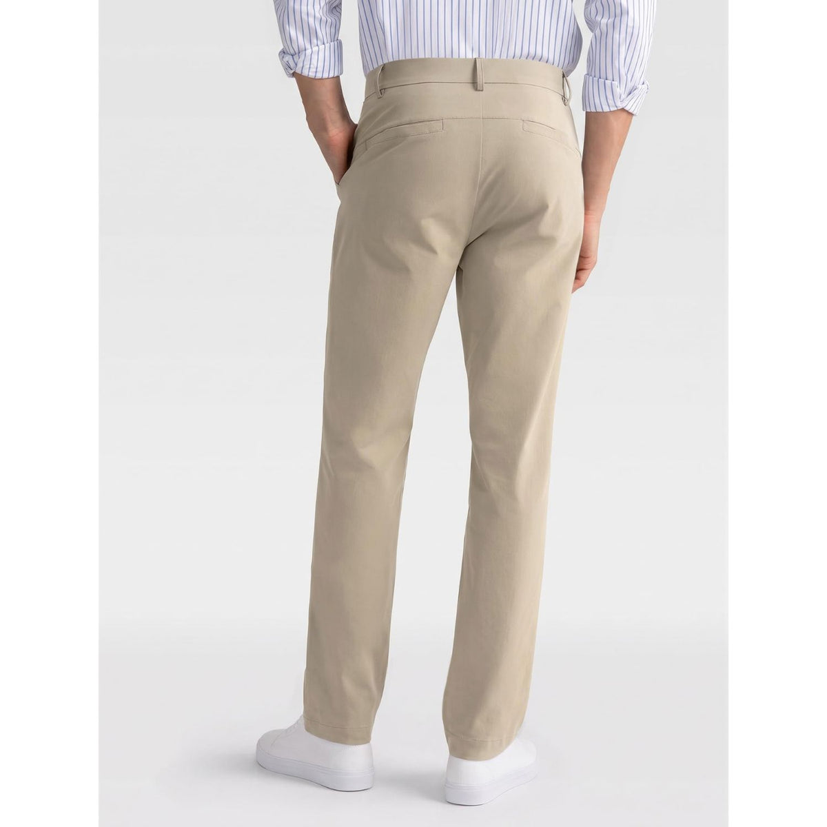Hisdern Flex 301 Men's Stretch Dress Pants Khaki Classic Fit Casual Pants for All-Day Comfort