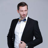 Plaid Pre-Tied Bow Tie - CHECK - BLUE/YELLOW