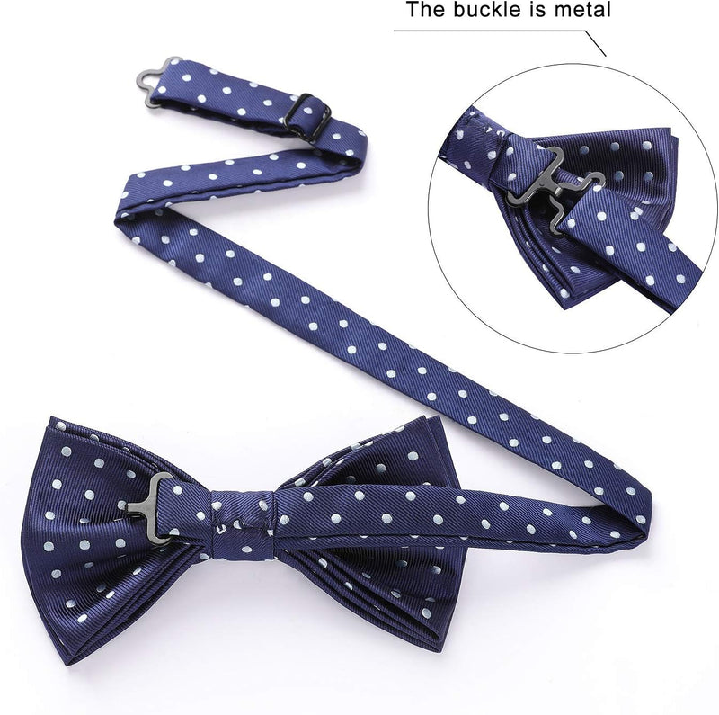 Plaid Pre-Tied Bow Tie - CHECK - BLUE/YELLOW