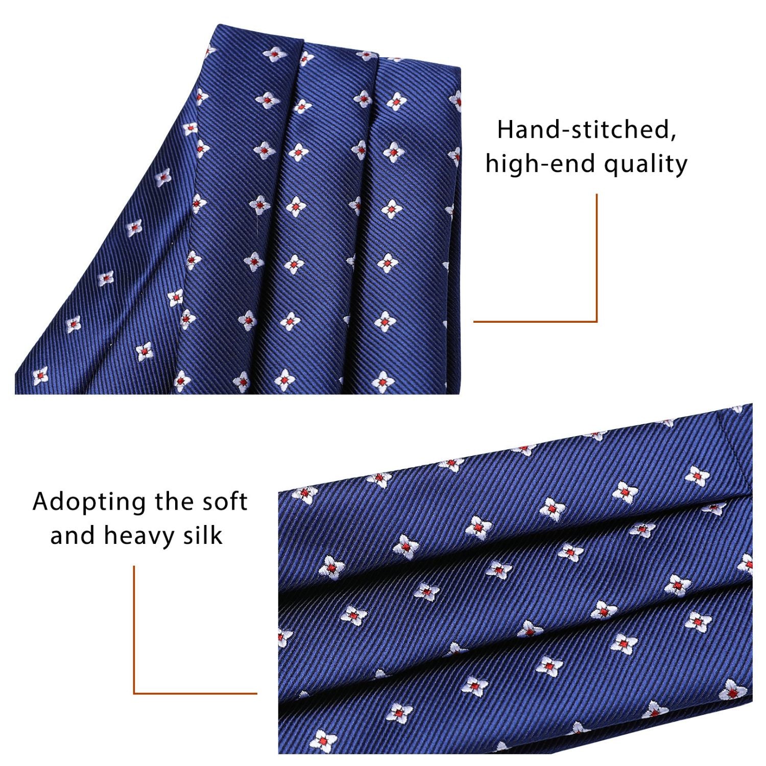 Floral Ascot Cravat Scarf - B-BLUE POLKA DOT01