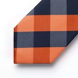 Plaid Tie Handkerchief Set - B9-ORANGE 