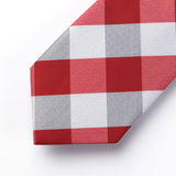 Plaid Tie Handkerchief Set - A-RED/WHITE 