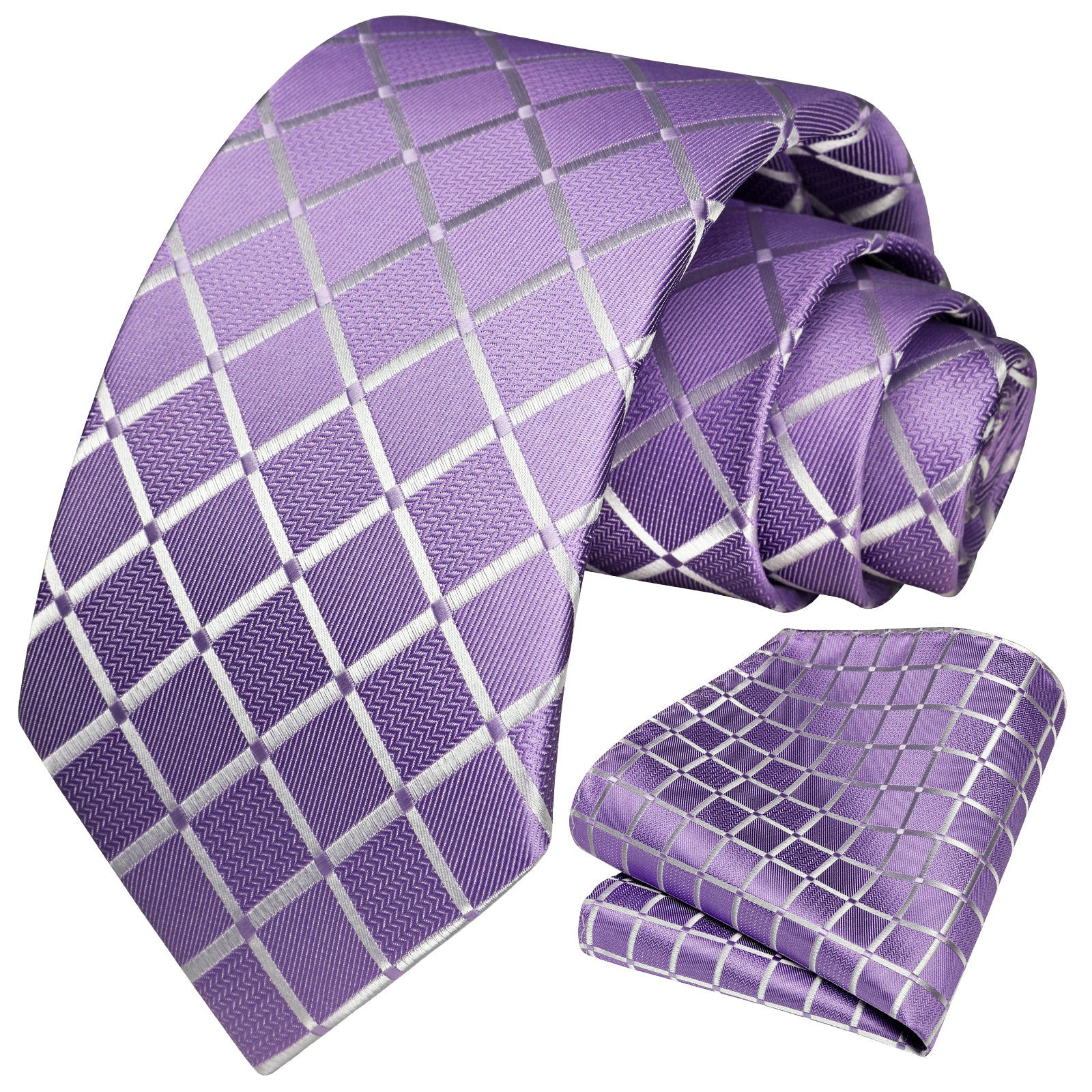 Plaid Tie Handkerchief Set - A7-MAVUE