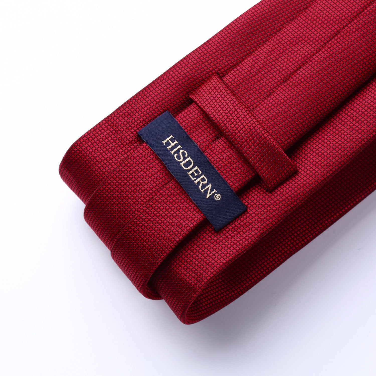 Houndstooth Tie Handkerchief Set - B-RED