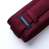 Plaid Tie Handkerchief Set - BURGUNDY 