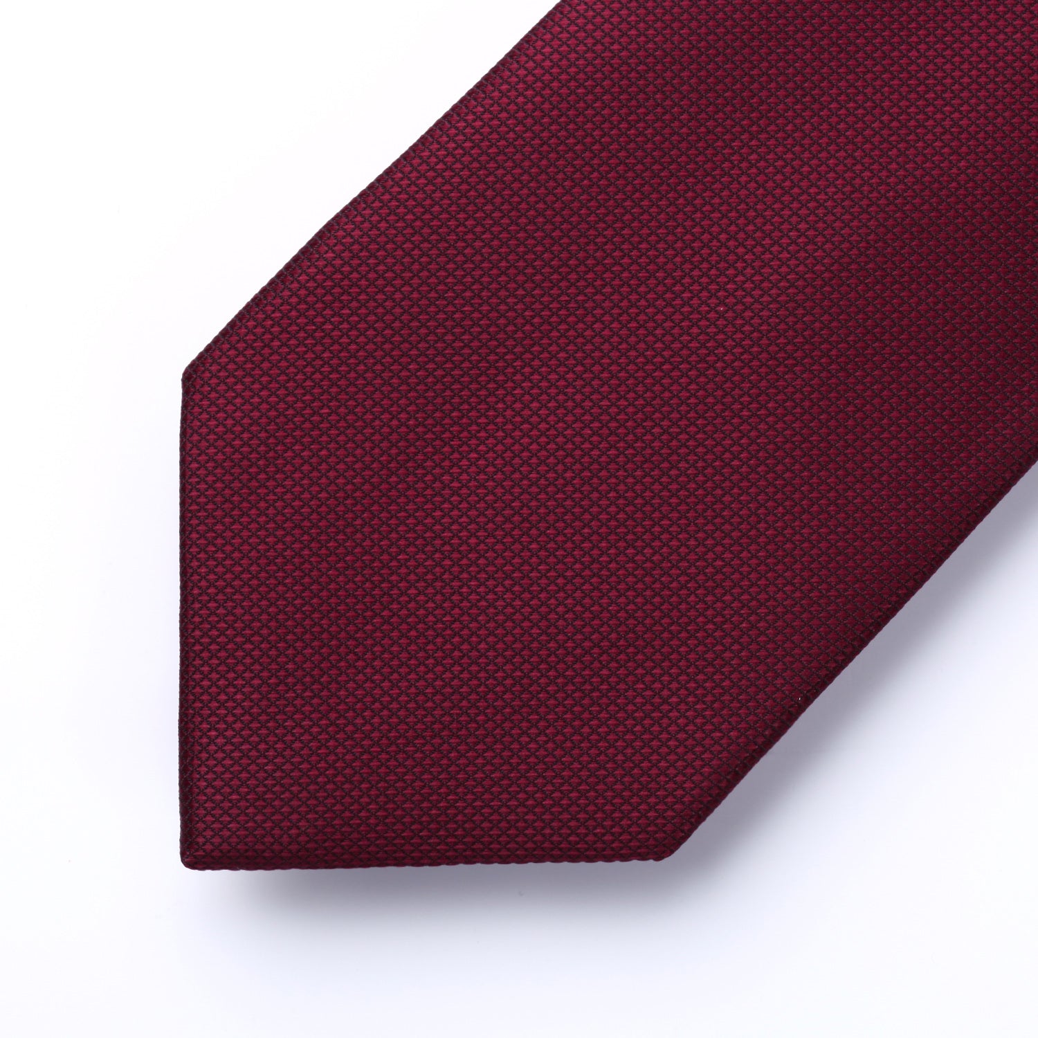 Plaid Tie Handkerchief Set - BURGUNDY