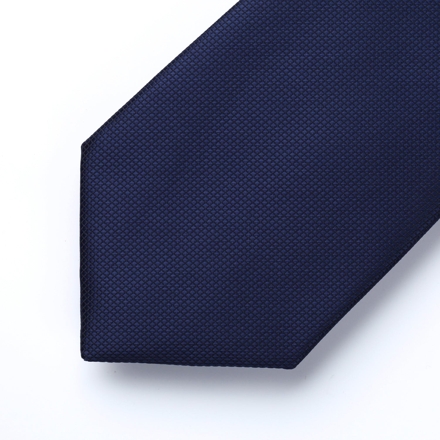 Houndstooth Tie Handkerchief Set - B-NAVY BLUE