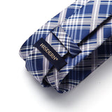 Plaid Tie Handkerchief Set - D-BLUE/WHITE 