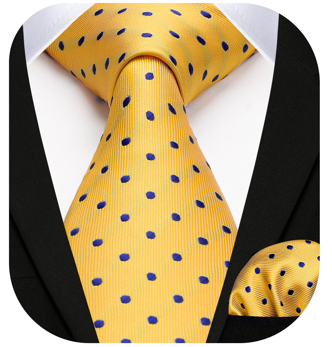 Polka Dot Tie Handkerchief Set - D-YELLOW 2
