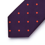 Polka Dot Tie Handkerchief Set - D-PURPLE/ORANGE 