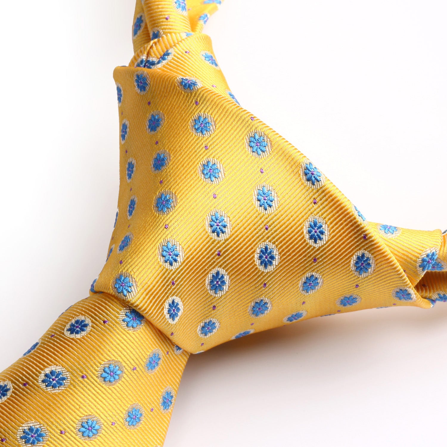 Floral Tie Handkerchief Set - A37-YELLOW