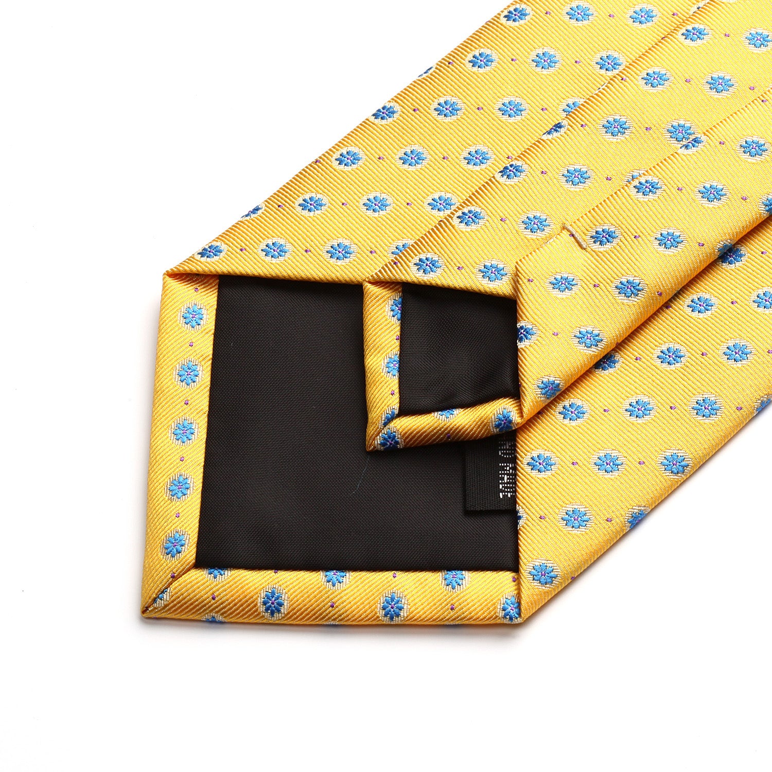 Floral Tie Handkerchief Set - A37-YELLOW