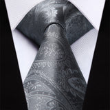 Paisley Tie Handkerchief Set - GREY