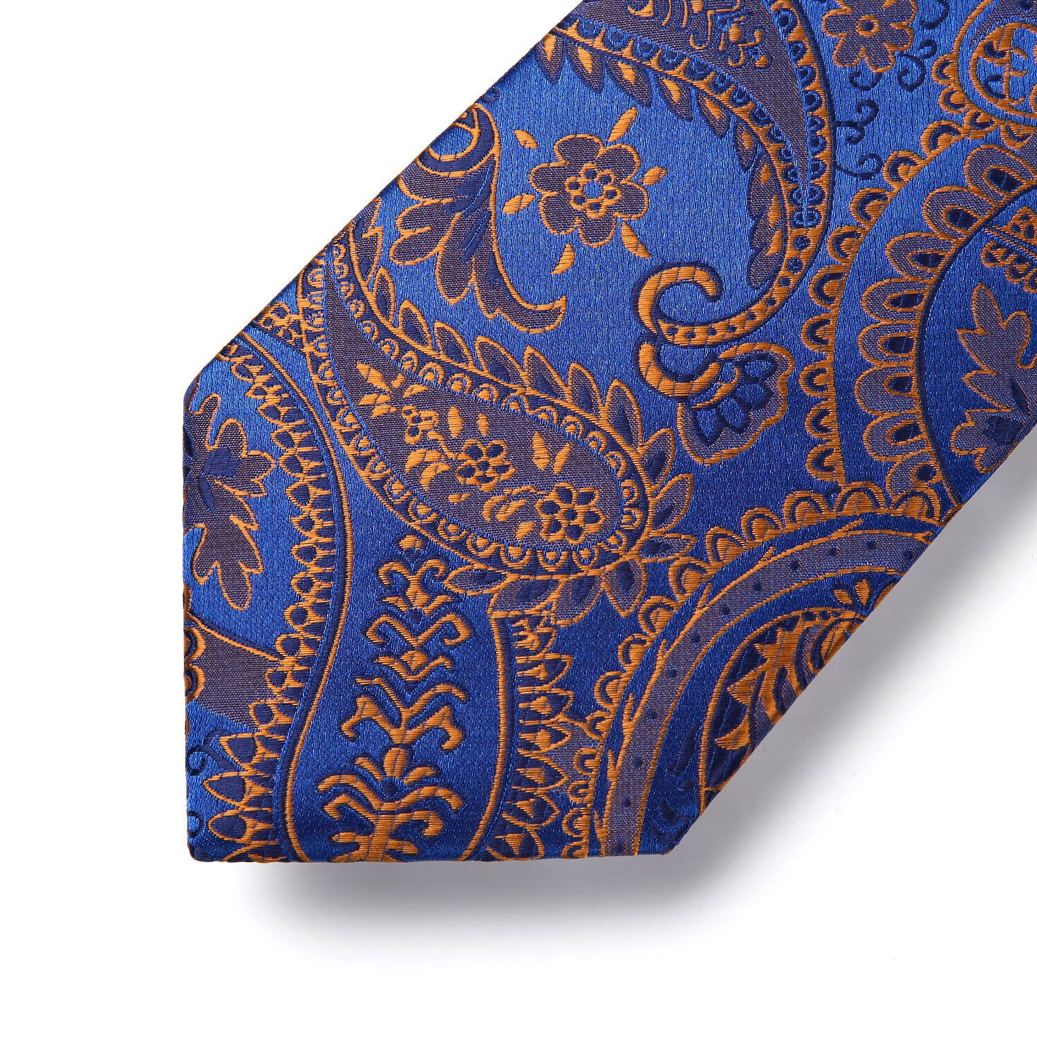 Paisley Tie Handkerchief Set - C2-BLUE ORANGE