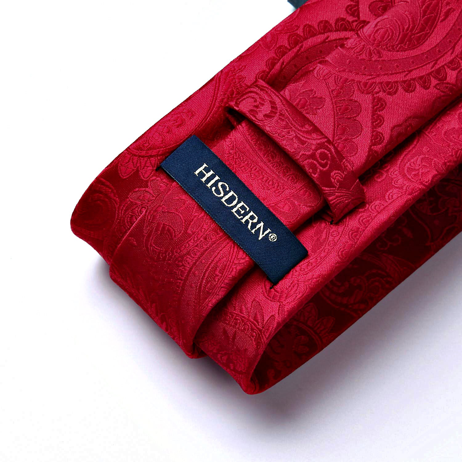 Paisley Tie Handkerchief Set - F4-CRIMSON RED