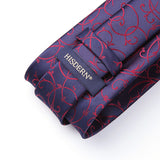 Floral Tie Handkerchief Set - 09 PURPLE/RED 