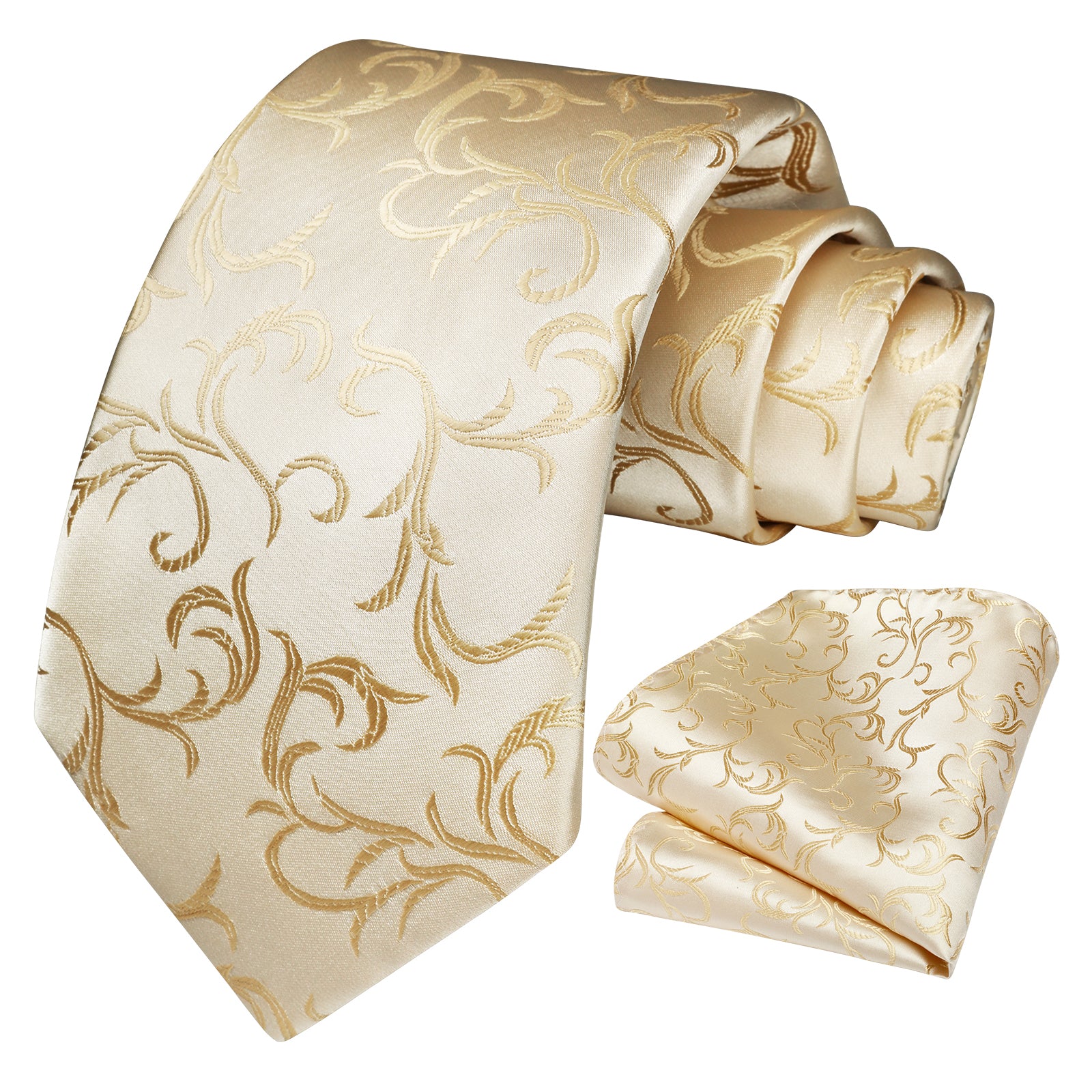 Floral Tie Handkerchief Set - X-GREY FLOWER