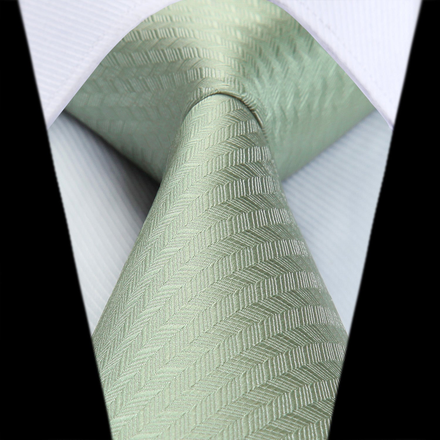 Houndstooth Tie Handkerchief Set - A-01 SAGE GREEN