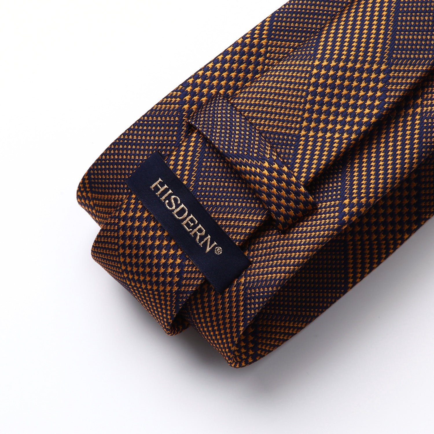 Houndstooth Solid Tie Handkerchief Set - C-05 BROWN