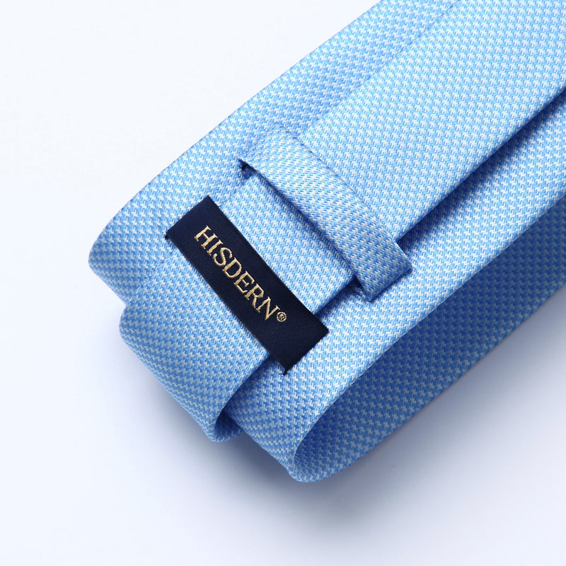 Houndstooth Tie Handkerchief Set - A-07 BLUE