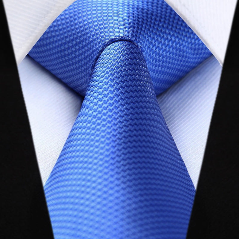 Houndstooth Ties Handkerchief Set - BLUE