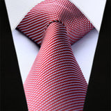 Houndstooth Tie Handkerchief Set - WHITE/RED