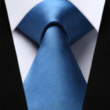 Solid Tie Handkerchief Set - BLUE ASHES