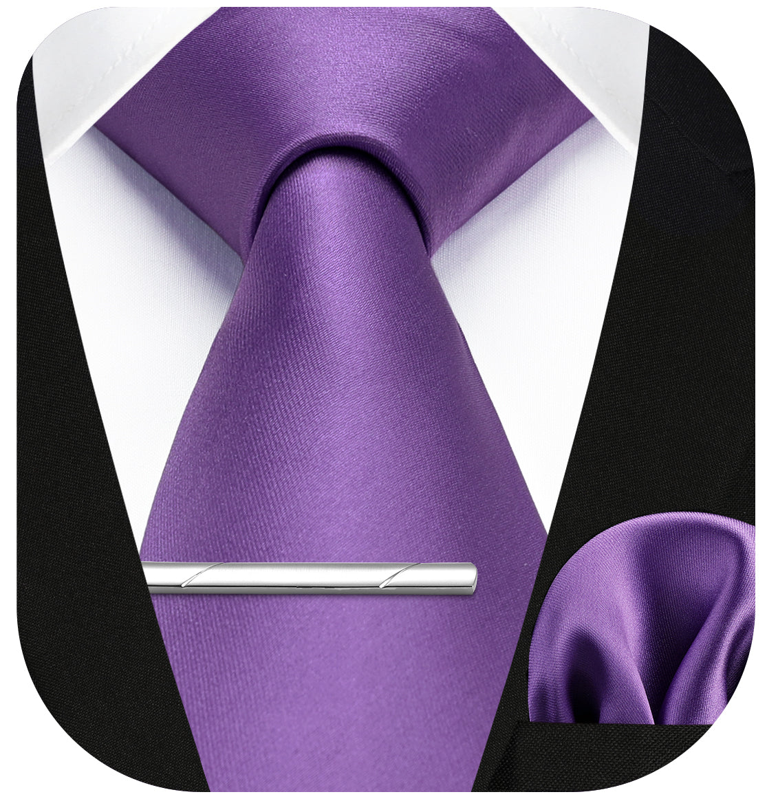 Solid Tie Handkerchief Clip - LILAC-1