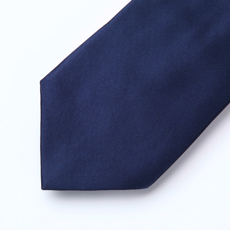 Solid Tie Handkerchief Set - NAVY BLUE 